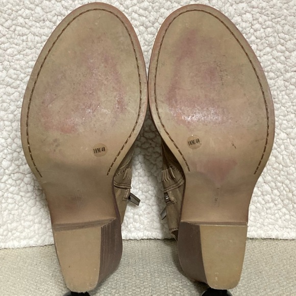 Vince Camaro Women's Taupe Leather Karinta Open Toe Booties Shoes SZ US 10 - Picture 9 of 10